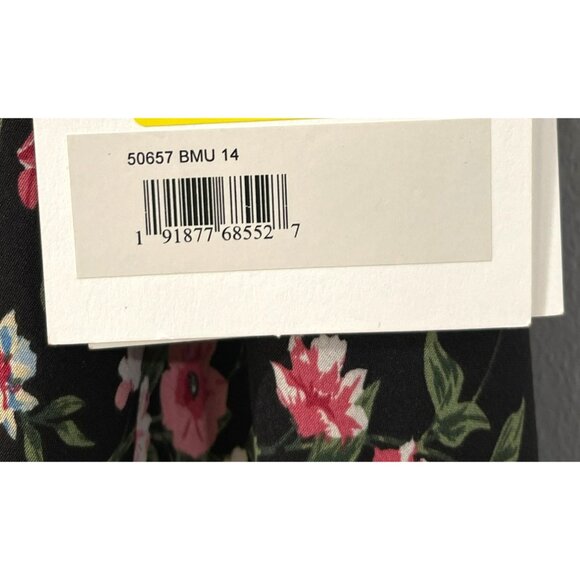 Mac Duggal Maxi Dress Tie-Shoulder Black Floral Gown Size 14 NWT - Picture 6 of 8